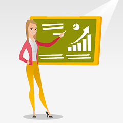 Image showing Woman writing on a chalkboard vector illustration.