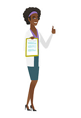 Image showing Doctor with clipboard giving thumb up.