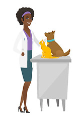 Image showing Veterinarian examining pets vector illustration.
