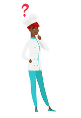 Image showing Thinking chef cook with question mark.