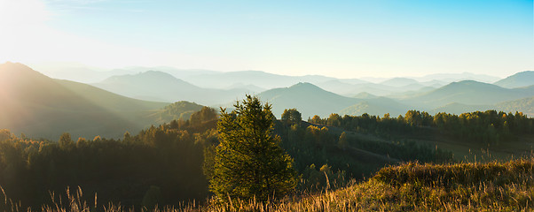 Image showing Beauty dawn in the mountains