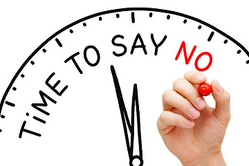 Image showing Time To Say No Clock Concept