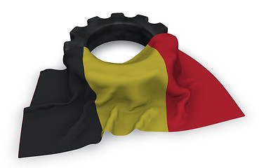 Image showing gear wheel and flag of belgium - 3d rendering