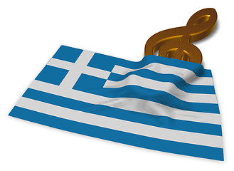 Image showing clef and flag of greece - 3d rendering