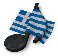 Image showing music note and flag of greece - 3d rendering