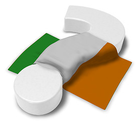 Image showing question mark and flag of ireland - 3d illustration