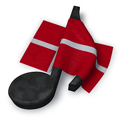 Image showing music note and danish flag - 3d rendering