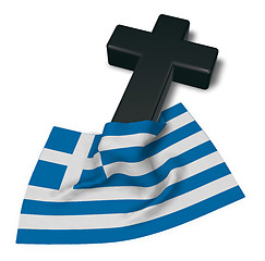 Image showing christian cross and flag of greece - 3d rendering