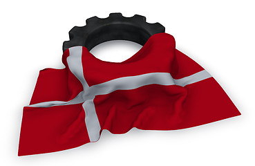 Image showing gear wheel and flag of denmark - 3d rendering