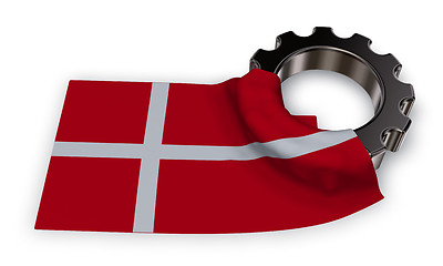 Image showing gear wheel and flag of denmark - 3d rendering