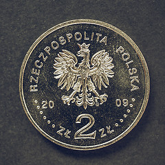 Image showing Vintage Polish 2 zloti coin