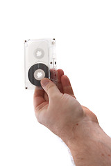 Image showing audio cassette in human hand