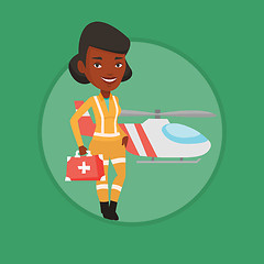 Image showing Doctor of air ambulance vector illustration.