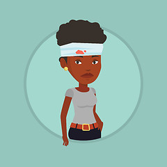 Image showing Woman with injured head vector illustration.