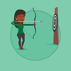 Image showing Archer training with the bow vector illustration.