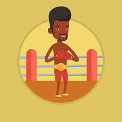 Image showing Confident boxer in the ring vector illustration.