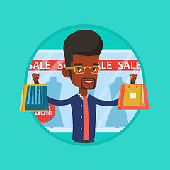 Image showing Man shopping on sale vector illustration.