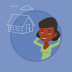 Image showing Woman dreaming about buying new house.