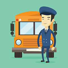 Image showing School bus driver vector illustration.