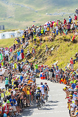 Image showing Three Cyclists on Col du Glandon - Tour de France 2015