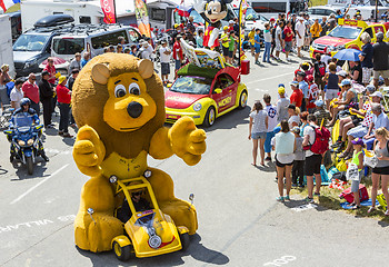 Image showing LCL Lion Mascot in Alps - Tour de France 2015