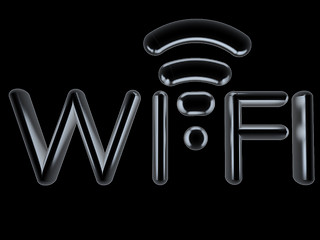 Image showing Metal WiFi symbol. 3d illustration