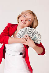 Image showing Woman And Money