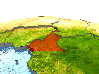 Image showing Cameroon on Earth in red