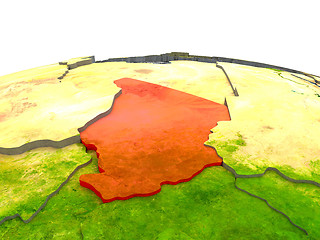 Image showing Chad on Earth in red