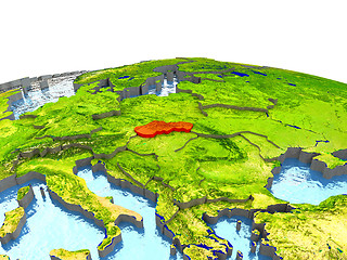 Image showing Slovakia on Earth in red