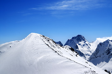 Image showing Slope for freeriding in sun winter day