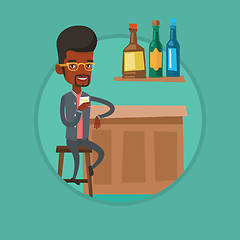 Image showing Man sitting at the bar counter vector illustration