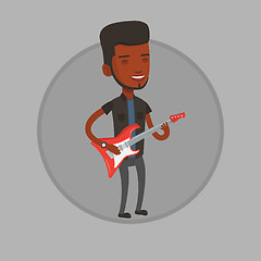 Image showing Man playing electric guitar vector illustration.