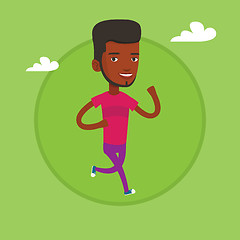 Image showing Young man running vector illustration.