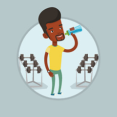 Image showing Sportive man drinking water vector illustration.