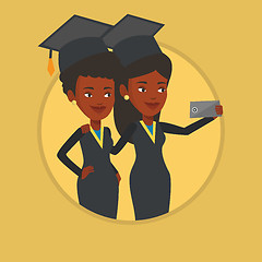 Image showing Graduates making selfie vector illustration.