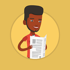 Image showing Man reading newspaper vector illustration.