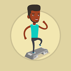 Image showing Man exercising on steeper vector illustration.