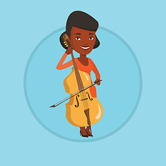 Image showing Woman playing cello vector illustration.