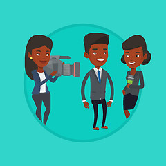 Image showing TV interview vector illustration.