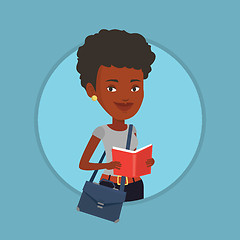 Image showing Student reading book vector illustration.