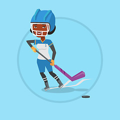 Image showing Ice hockey player vector illustration.