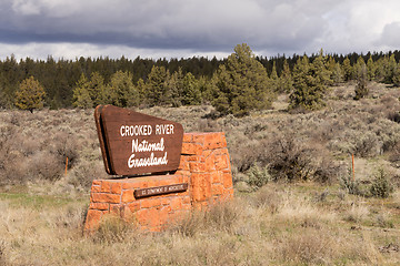 Image showing Crooked River National Grassland Entry Sign US Department of Agr