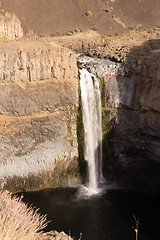 Image showing Palouse Falls Medium Flow Summertime State Park River Waterfall