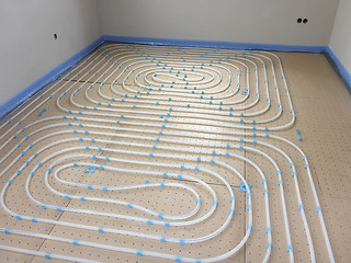 Image showing Underfloor heating system in a new house