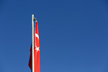 Image showing National flag of Turkey on a flagpole