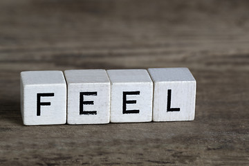 Image showing Feel, written in cubes