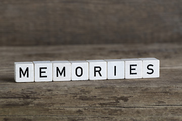 Image showing Memories, written in cubes