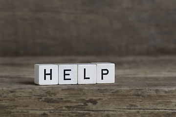 Image showing Help, written in cubes