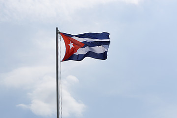 Image showing National flag of Cuba on a flagpole